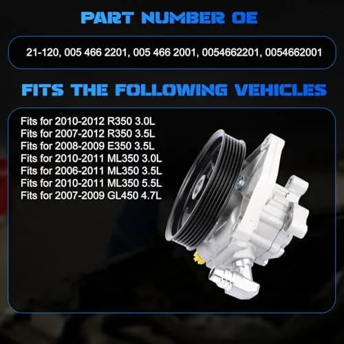 YOMALL Power Steering Pump with Pulley 21-120 | Replaces OE 0054662201 thumbnail 4