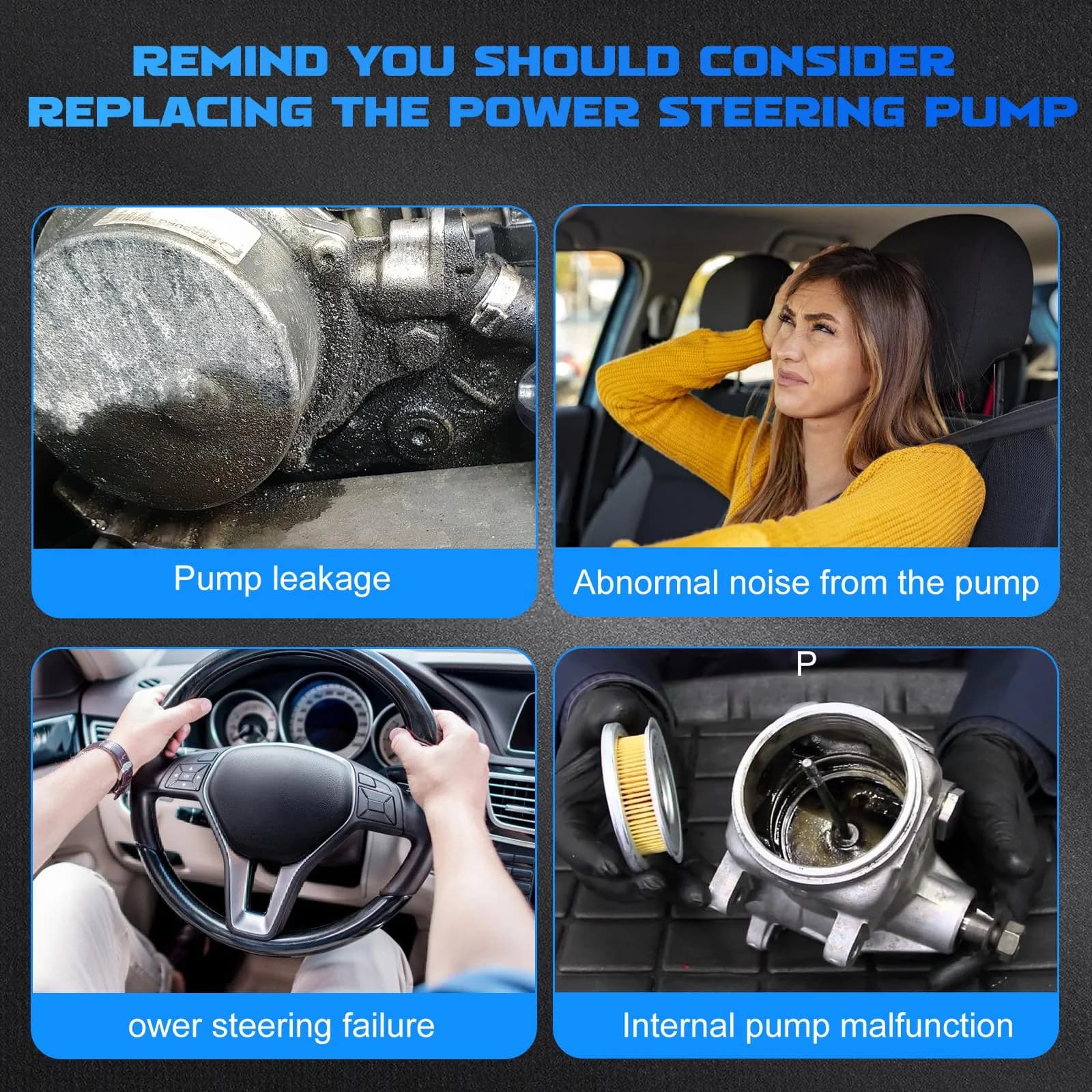 YOMALL Power Steering Pump with Pulley 21-120 | Replaces OE 0054662201 - view 5