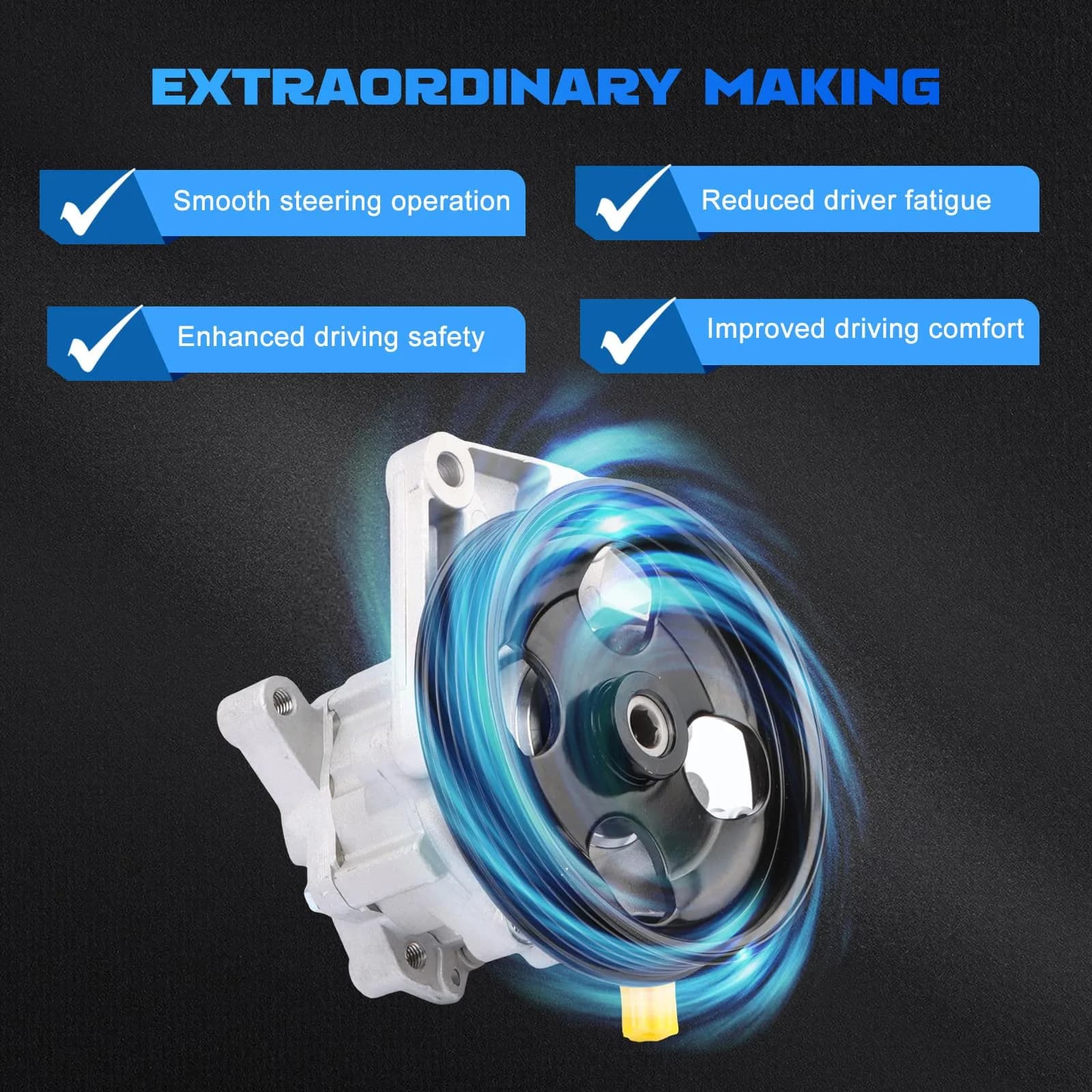 YOMALL Power Steering Pump with Pulley 21-120 | Replaces OE 0054662201 - view 7