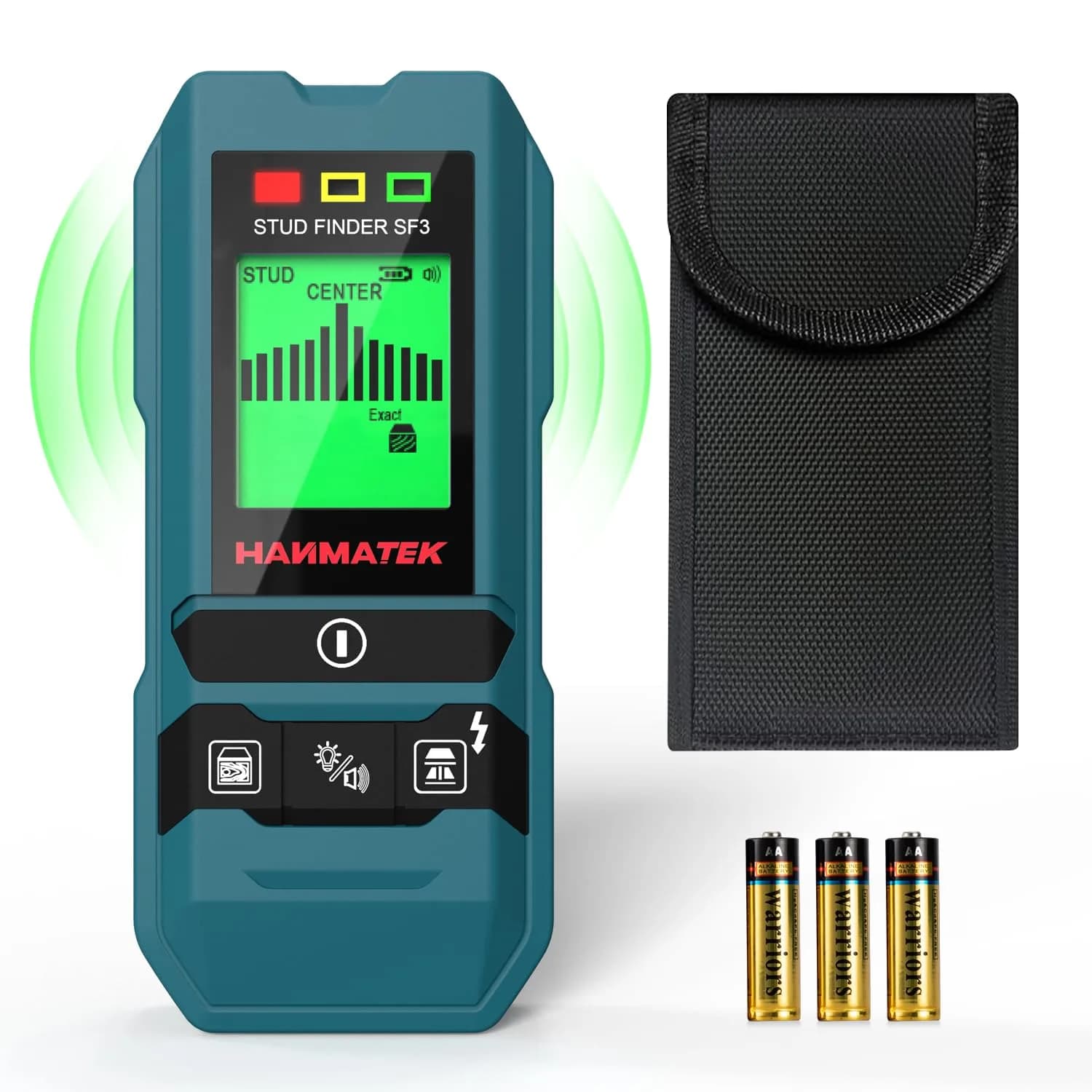 HANMATEK Stud Finder Wall Scanner Detector with Pro Smart Sensor, Audio Alarm & HD LCD Display, 6-in-1 Upgrade Wood Exact Mode Stud Finder Tool (20mm/38mm Depth, Green) — green