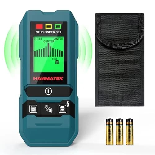 HANMATEK Stud Finder Wall Scanner Detector with Pro Smart Sensor, Audio Alarm & HD LCD Display, 6-in-1 Upgrade Wood Exact Mode Stud Finder Tool (20mm/38mm Depth, Green) thumbnail 1