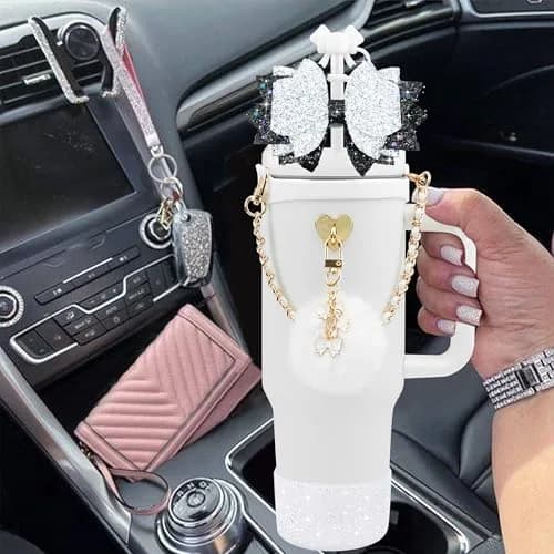 SEMATA Bling Bow Tumbler Accessories for Stanley Cup 30 40oz | Personalized, Fashionable & Durable (70-120 chars) thumbnail 5