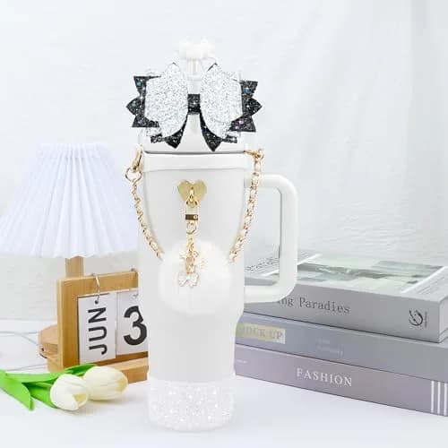 SEMATA Bling Bow Tumbler Accessories for Stanley Cup 30 40oz | Personalized, Fashionable & Durable (70-120 chars) thumbnail 6