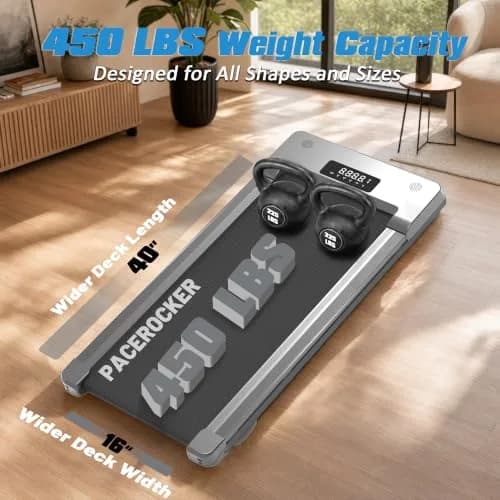 PACEROCKER Walking Pad Treadmill 12% Auto Incline | Compact Under Desk Fitness Equipment thumbnail 6