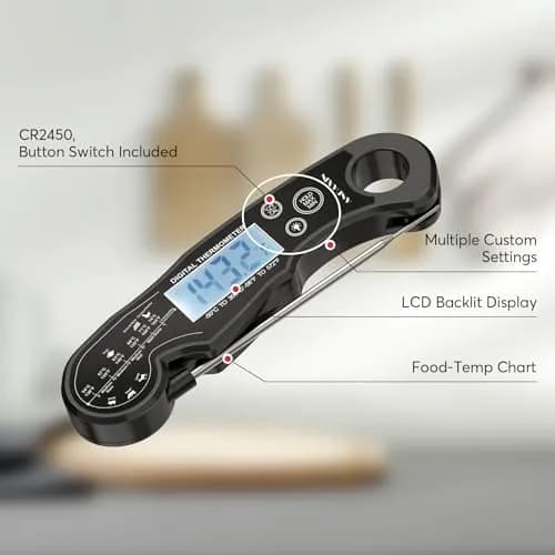 ANDAXIN Meat Thermometer Digital | Fast Instant Read Food Thermometer with Backlight LCD & Calibration (6.3 inches) thumbnail 3