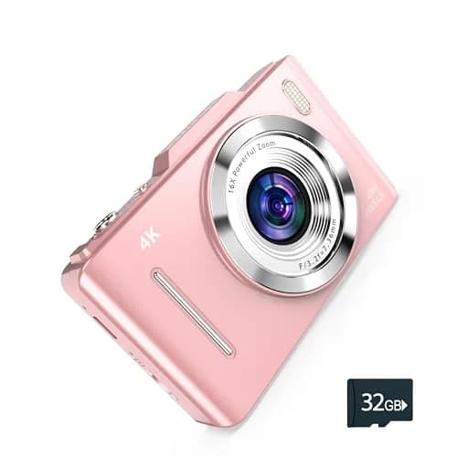 CRYOTECH 4K Digital Camera 48MP Photos 32GB SD Card & Lanyard Included Pink | 4K Video & 16x Zoom thumbnail 1