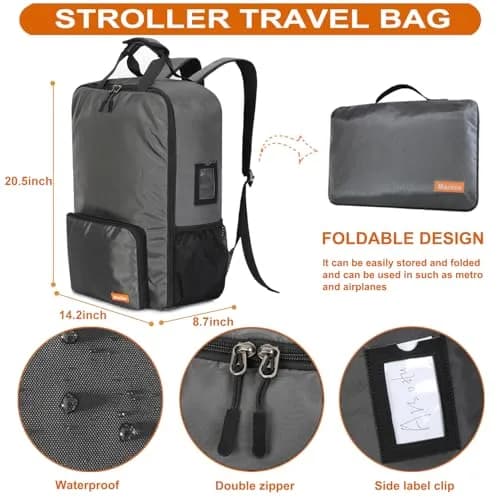 Mactso Stroller Travel Bag Compatible with GB Pockit Plus All-Terrain and GB Pockit + All City | Lightweight, Water-Resistant, Fits in Backpack thumbnail 5