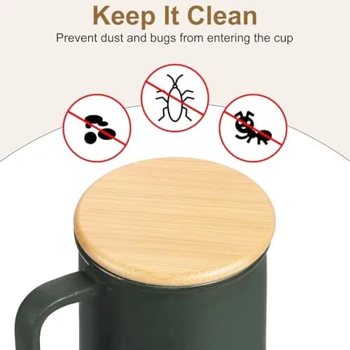 uxcell Bamboo Cup Lid 3.35 Inch | Reusable Wooden Cover for Hot & Cold Drinks thumbnail 4