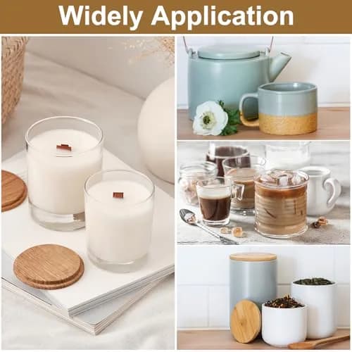 uxcell Bamboo Cup Lid 3.35 Inch | Reusable Wooden Cover for Hot & Cold Drinks thumbnail 6