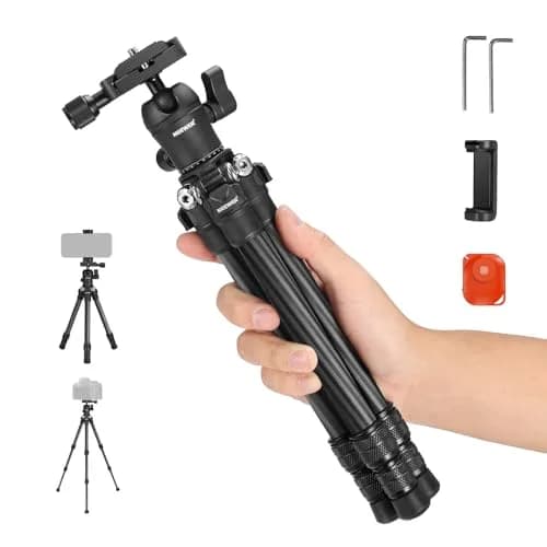 NEEWER TP09 Carbon Fiber Mini Tripod 20" | Lightweight Travel Desktop Stand with Ball Head & Phone Holder thumbnail 1