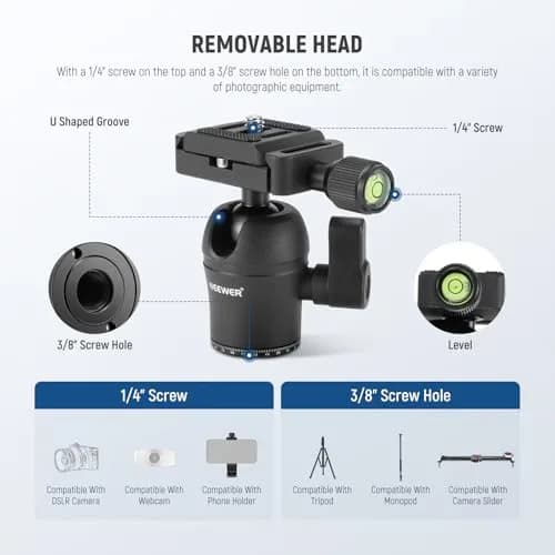 NEEWER TP09 Carbon Fiber Mini Tripod 20" | Lightweight Travel Desktop Stand with Ball Head & Phone Holder thumbnail 4
