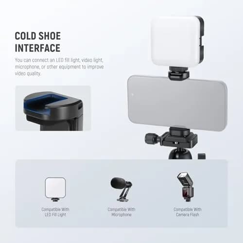 NEEWER TP09 Carbon Fiber Mini Tripod 20" | Lightweight Travel Desktop Stand with Ball Head & Phone Holder thumbnail 6