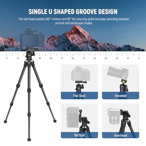 NEEWER TP09 Carbon Fiber Mini Tripod 20" | Lightweight Travel Desktop Stand with Ball Head & Phone Holder thumbnail 3