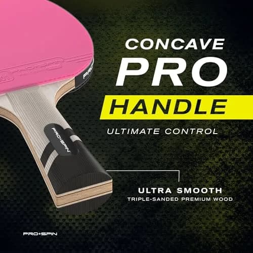 PRO-SPIN Carbon Fiber Table Tennis Racket | 7-Ply Blade, ITTF Approved Rubber, 2.0mm Sponge, Pink 1-Pack thumbnail 4