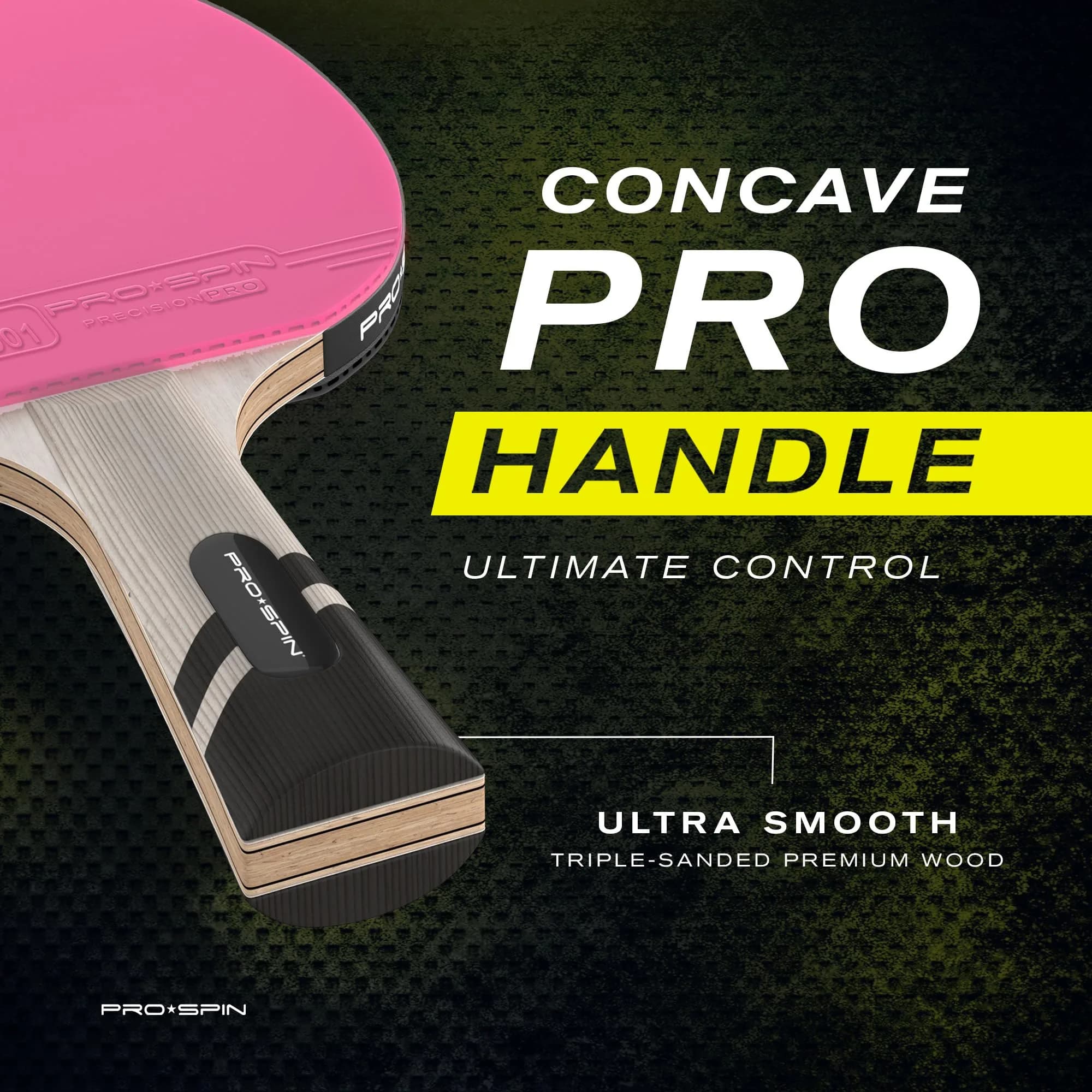 PRO-SPIN Pink 1-Pack Carbon Fiber Table Tennis Rackets with 7-Ply Blade & 2.0mm Sponge - view 4