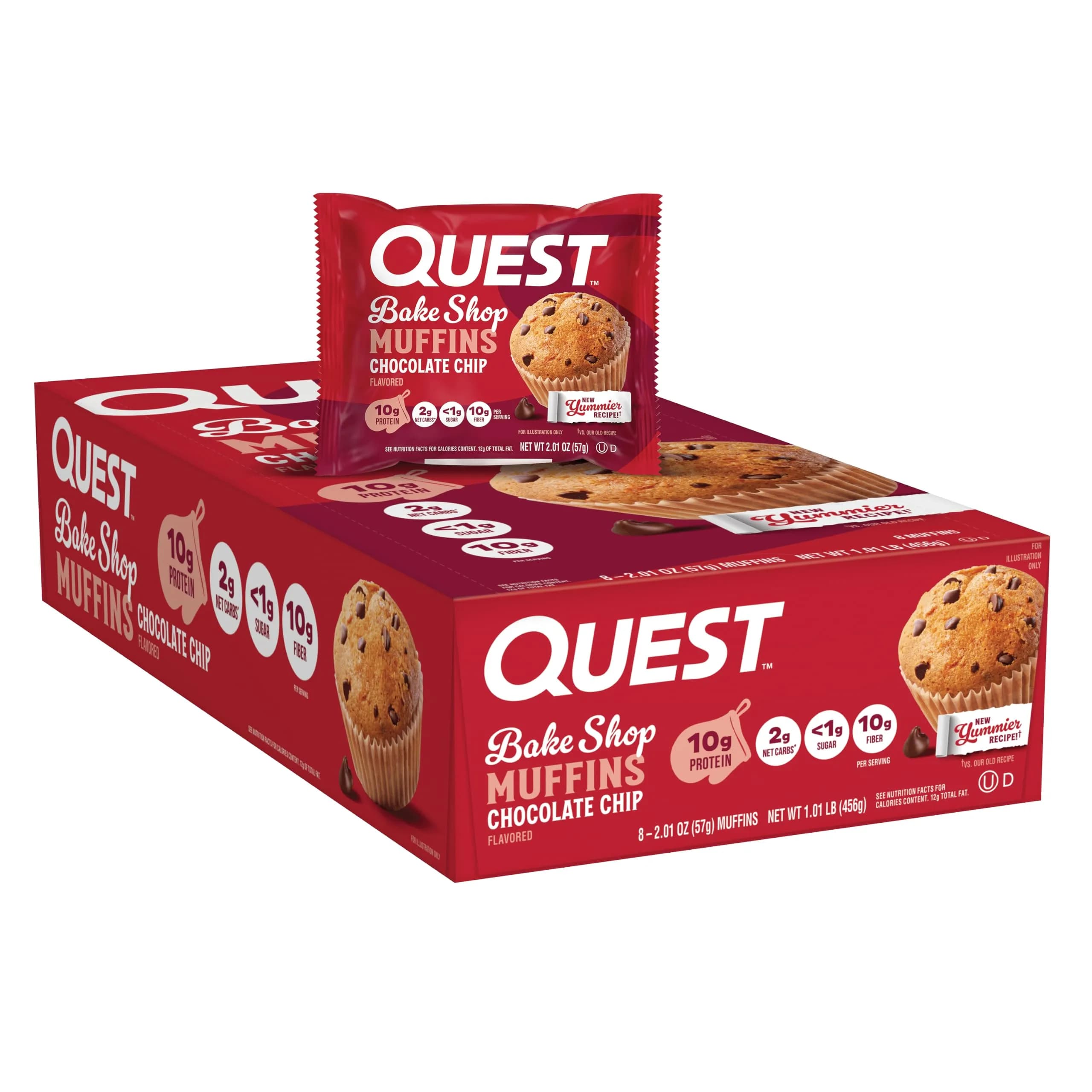 Quest Chocolate Chip Muffin 8 Count | 10g Protein, Low Carb & Sugar (en_US) - main product image