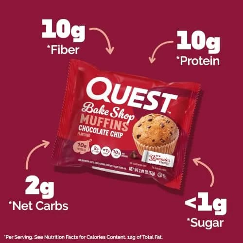 Quest Chocolate Chip Muffin 8 Count | 10g Protein, Low Carb & Sugar (en_US) thumbnail 2