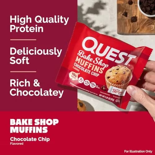 Quest Chocolate Chip Muffin 8 Count | 10g Protein, Low Carb & Sugar (en_US) thumbnail 4