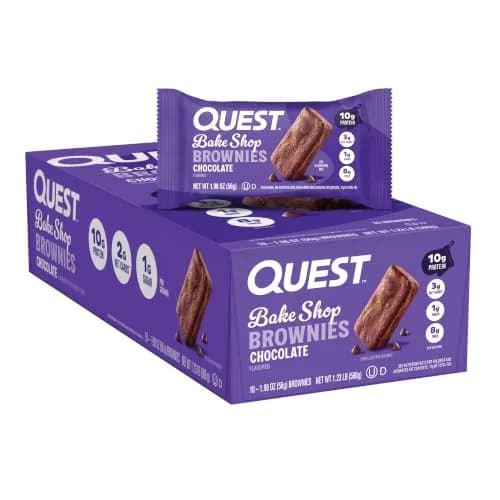Quest Chocolate Brownie Protein Snack 10 Count | 10g Protein, 2g Net Carbs thumbnail 1