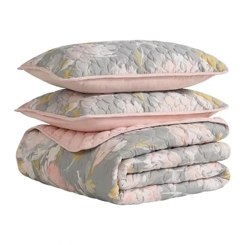 Highline Bedding Co. Bloom 2PC Quilt Set T/XL | Floral Watercolor Design, Machine Washable thumbnail 4