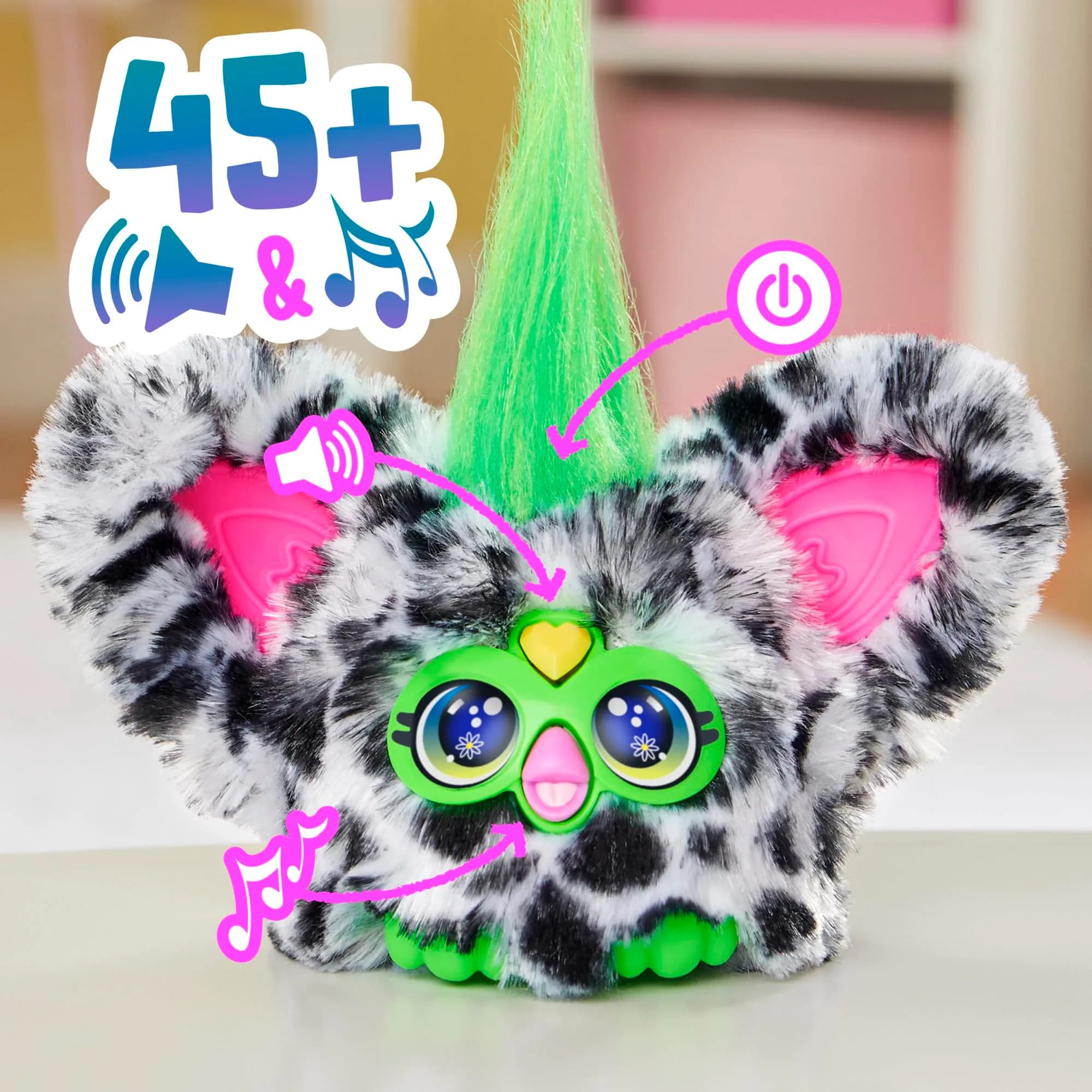 Furby Furblets Moo-Boo Mini Friend Electronic Plush Toy (Black & White) | ASTM-Tested Non-Toxic Toy - view 3