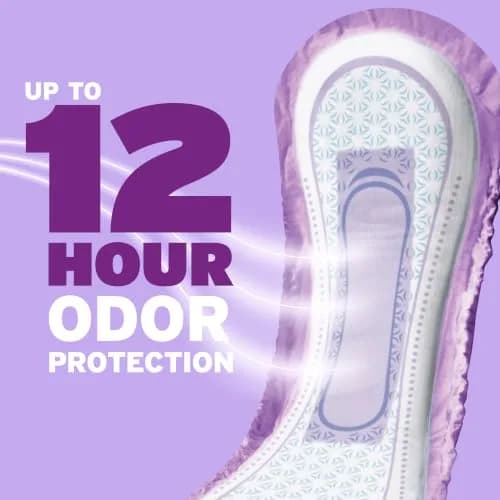 Poise Incontinence Pads for Women, Ultimate Absorbency, Long Length, 42 ct | 12 Hours Protection thumbnail 4