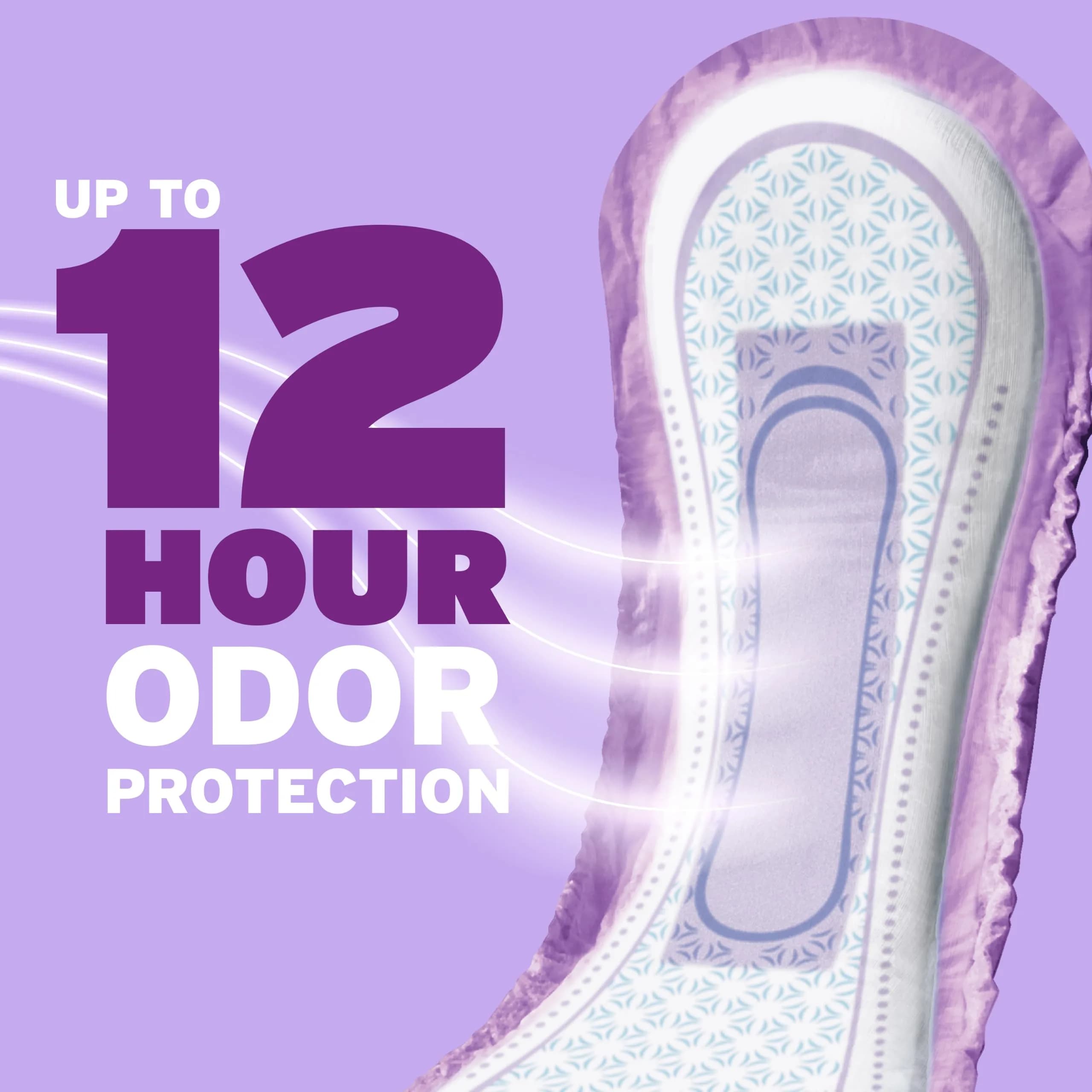 Poise Incontinence Pads for Women, Ultimate Absorbency, Long Length, 42 ct | 12 Hours Protection - view 4