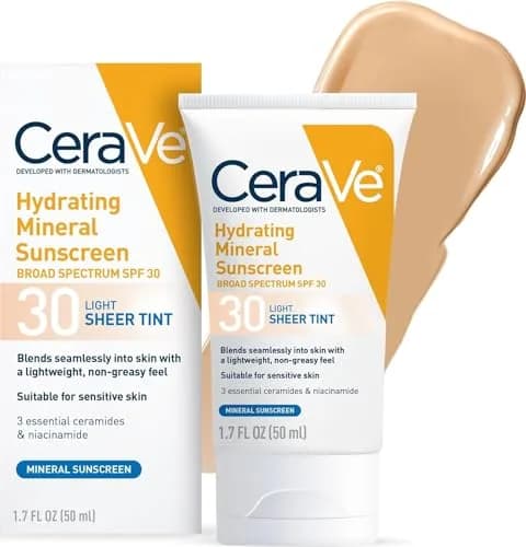 CeraVe Tinted Sunscreen SPF 30 Moisturizer 50ml (1.7 Fl Oz) | Mineral Sunscreen for Face with Hyaluronic Acid thumbnail 1