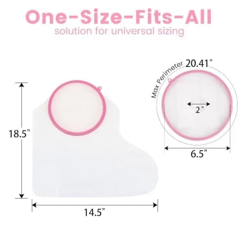 CIVJET Waterproof Cast Cover for Shower Leg, Short Leg, Pink | Medical Grade Protection for Foot and Ankle thumbnail 4
