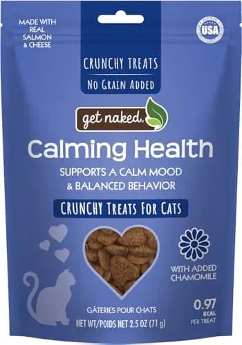 Get Naked Cat Calming Treats Salmon & Cheese Flavor, Crunchy, Calming Health, 6 oz (170 g) Bag | Functional Ingredients for Cat Anxiety Relief thumbnail 1