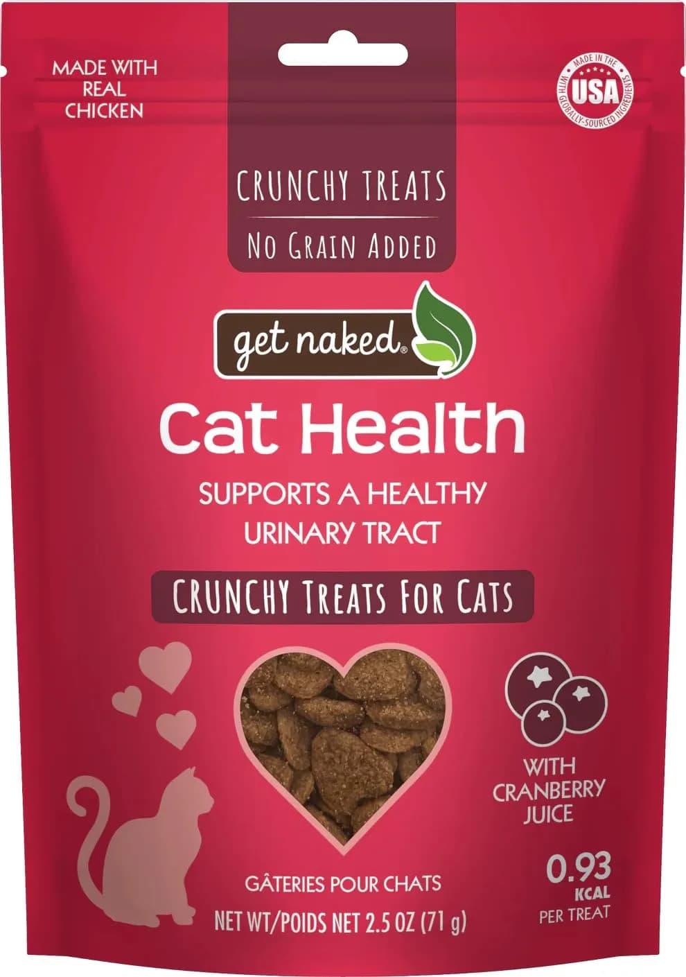 Get Naked Urinary Cat Health Treats with Cranberry & Real Chicken 6oz (170g) | Grain-Free Dental Care for UT Support - main product image