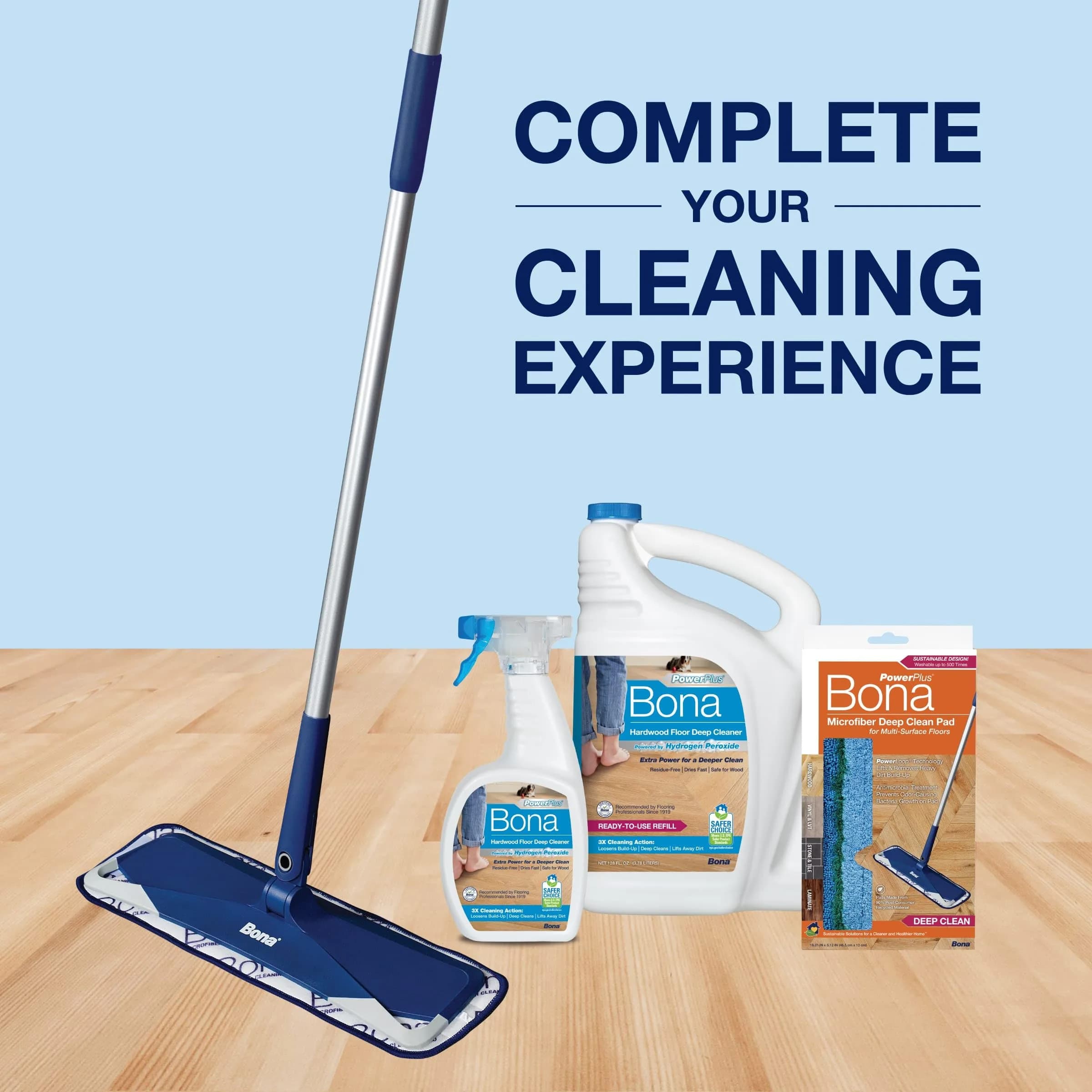 Bona PowerPlus Hardwood Floor Deep Cleaner Spray 64 fl oz (1.89 L) | Oxygenated Formula for Residue-Free Cleaning - view 6
