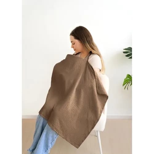 MairMore 100% Muslin Cotton Nursing Cover Sienna | 111.76cm x 71.12cm (44"x28") | Breathable & Privacy for Moms thumbnail 2
