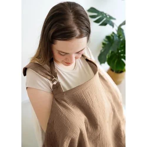 MairMore 100% Muslin Cotton Nursing Cover Sienna | 111.76cm x 71.12cm (44"x28") | Breathable & Privacy for Moms thumbnail 3