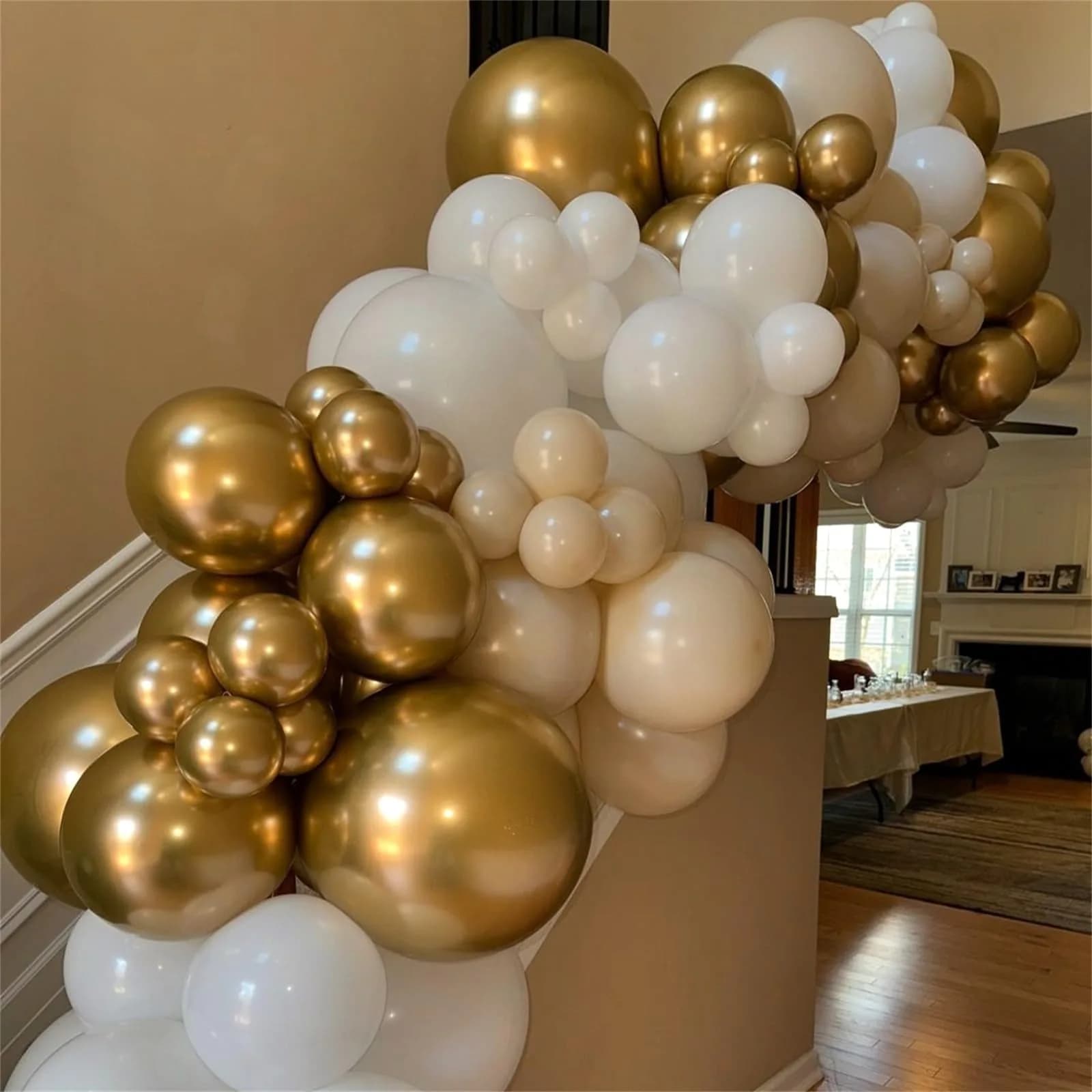 HILAVO Beige Champagne Gold Balloon Set 60Pcs 12 Inch | Assorted Colors Balloon for Party Planners - view 6