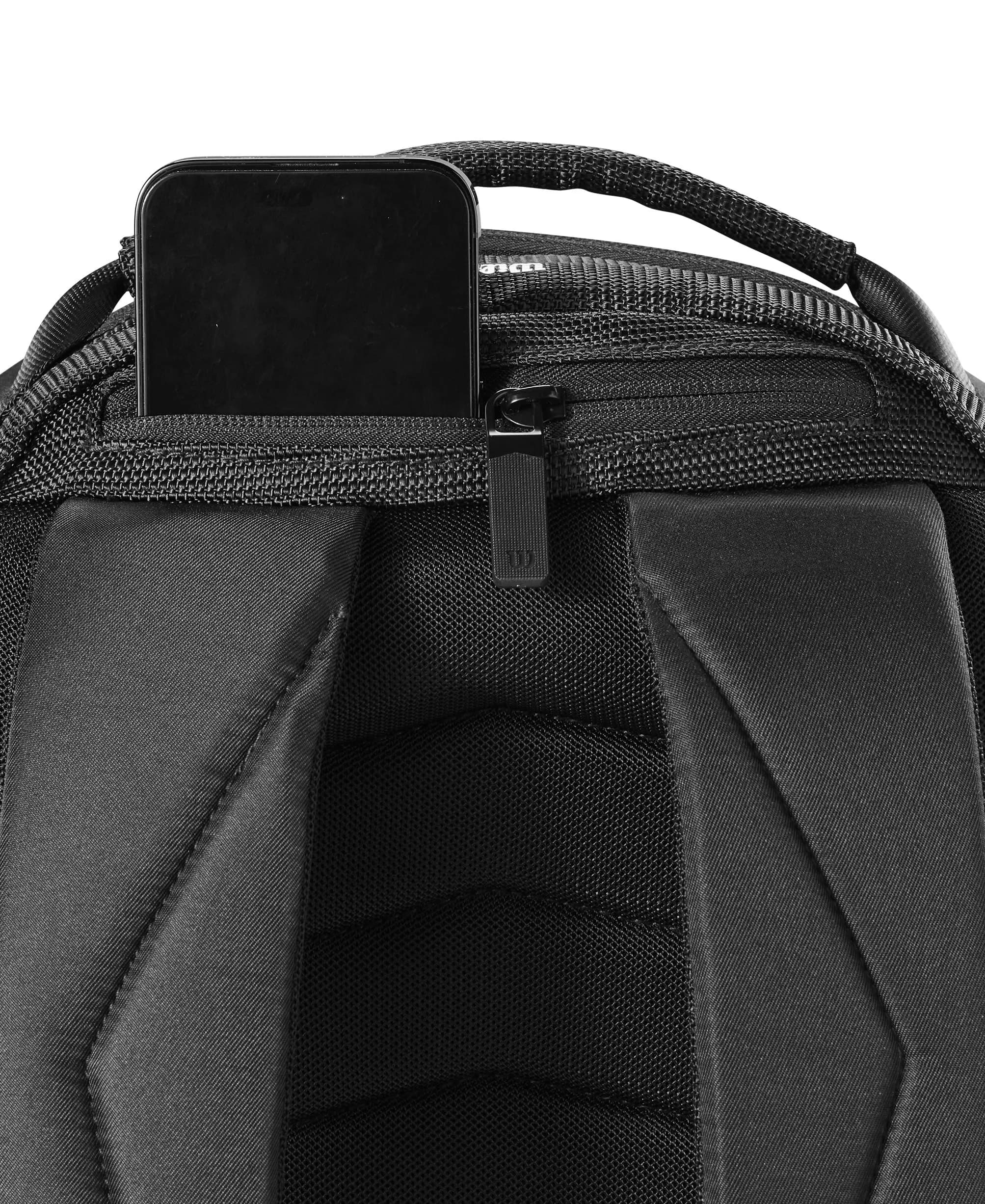 Wilson RF Tennis Backpack Holds 2 Rackets Black | Swiss Alps-Inspired Design, Cushioned Back, Luggage Strap thumbnail 7