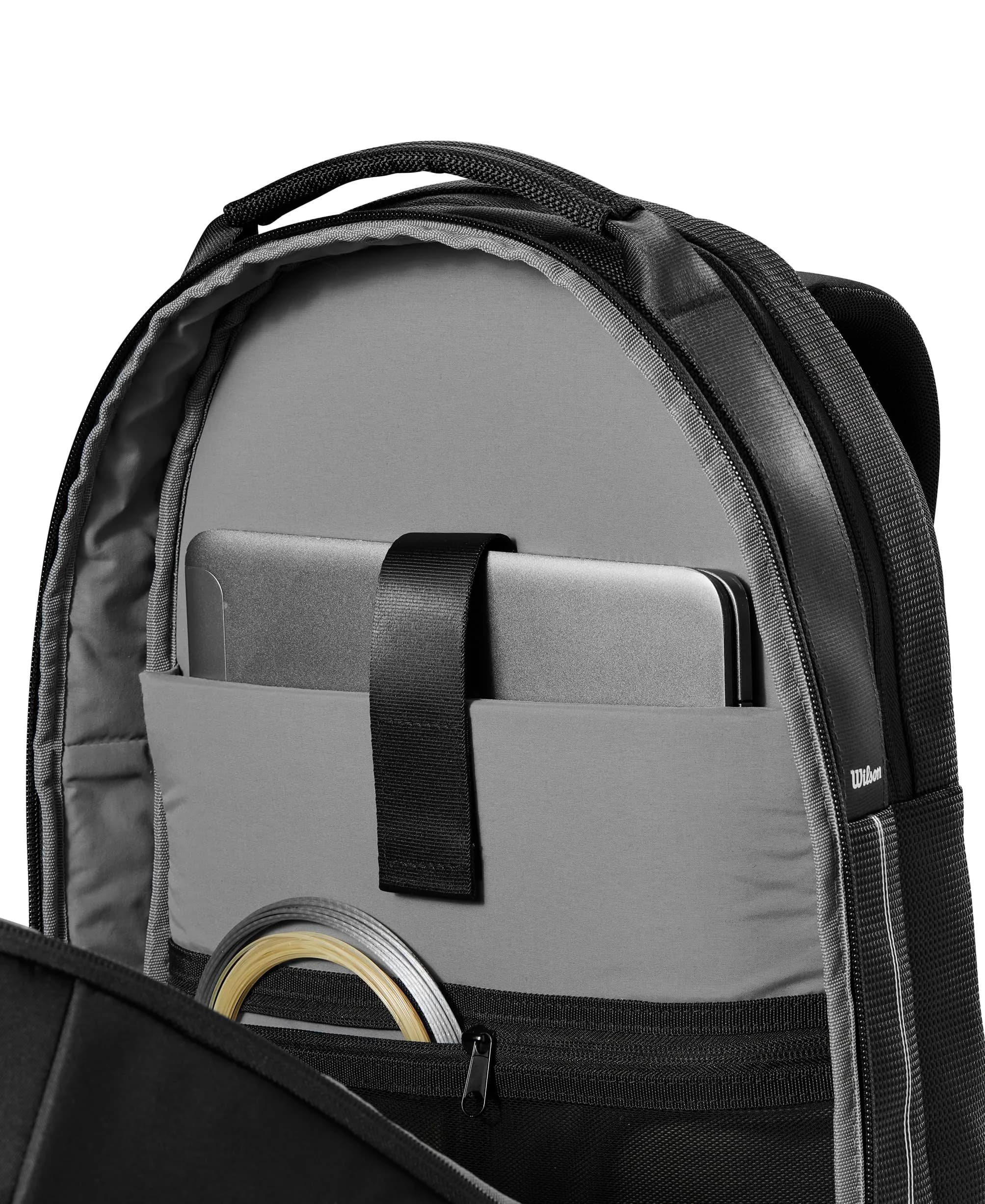 Wilson RF Tennis Backpack Holds 2 Rackets Black | Swiss Alps-Inspired Design, Cushioned Back, Luggage Strap thumbnail 9