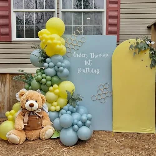 HILAVO Blue and Green Balloons Sage Green Dusty Blue Yellow White Sand Balloons 60 Pieces (12 Inch) | Assorted Colors Party Pack thumbnail 8
