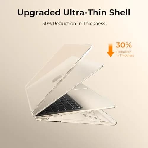 EooCoo Hard Shell Case Compatible with MacBook Air 15 inch 2024 2023 Liquid Retina, Plastic Cover + Keyboard & Screen Protector, Crystal Starlight thumbnail 6