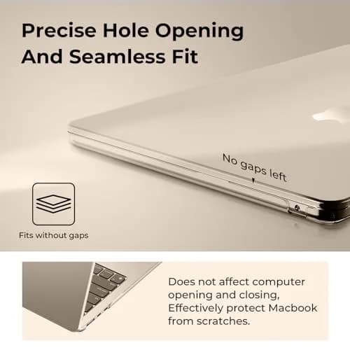 EooCoo Hard Shell Case Compatible with MacBook Air 15 inch 2024 2023 Liquid Retina, Plastic Cover + Keyboard & Screen Protector, Crystal Starlight thumbnail 3