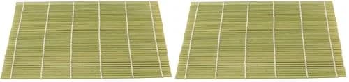 Helen's Asian Kitchen Sushi Mat, 9.5-Inches x 8-Inches, Natural Bamboo (Pack of 2) | Sustainable Bamboo Sushi Rolling Mat for Homemade Rolls thumbnail 1