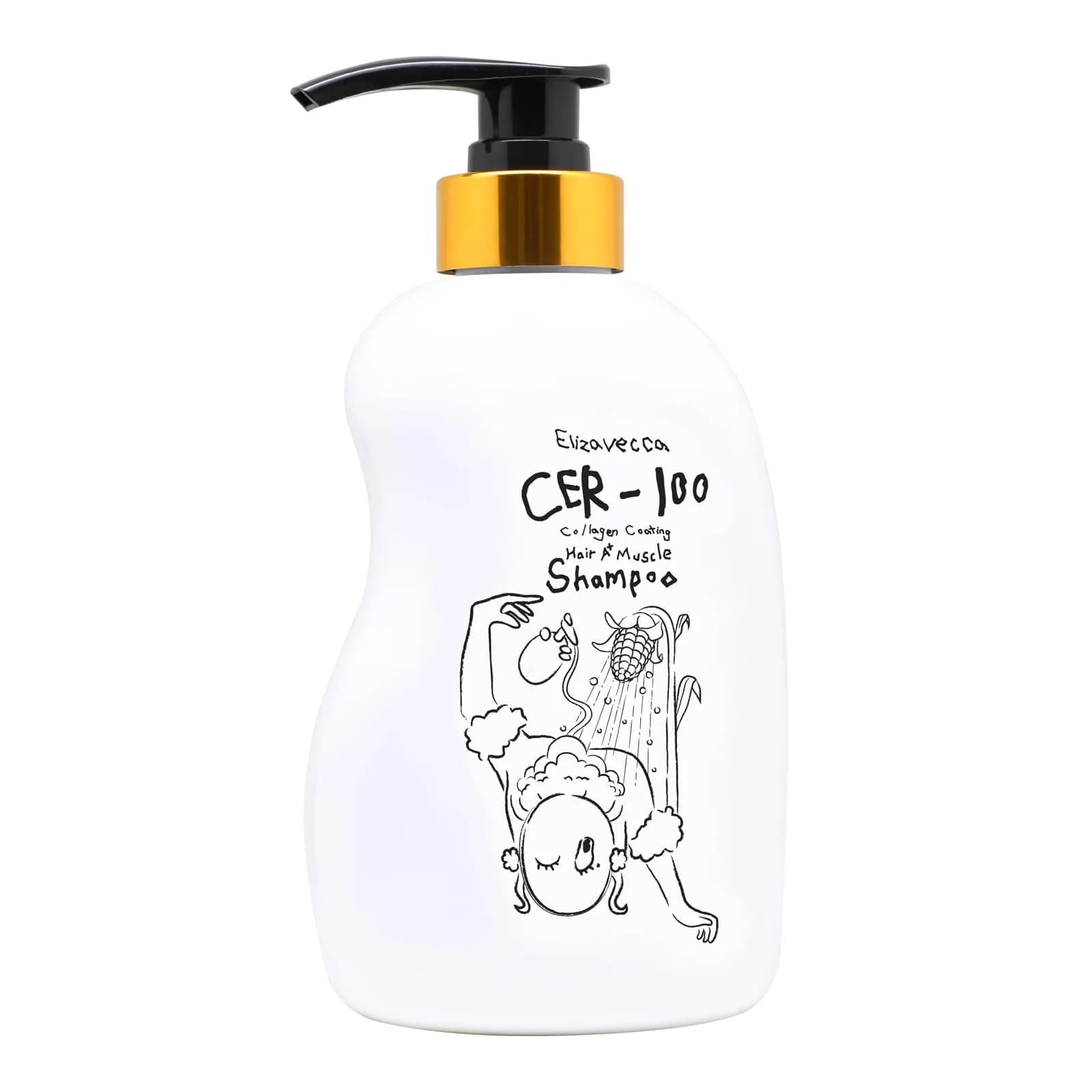 Elizavecca CER-100 Collagen Coating Hair A+ Muscle Shampoo, 16.9 fl oz | Nourishes & Strengthens All Hair Types — 16.9 Fl Oz