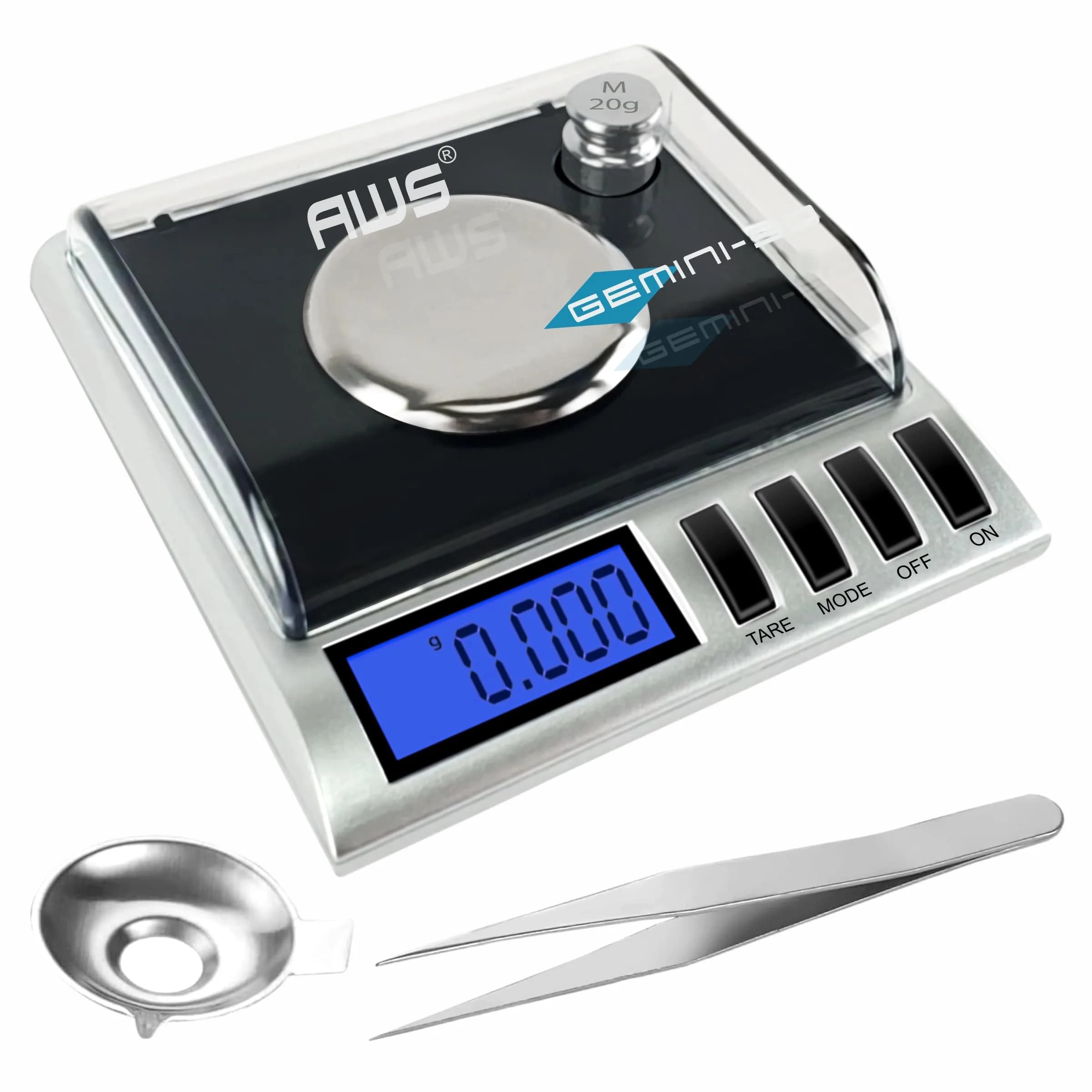 AMERICAN WEIGH SCALES Gemini-50 Milligram Scale 50g | 0.001g Precision for Jewelry & Lab Use — Gemini-50g-Black