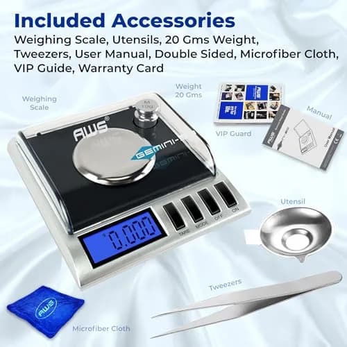 AMERICAN WEIGH SCALES Gemini-50 Milligram Scale 50g | 0.001g Precision for Jewelry & Lab Use thumbnail 4