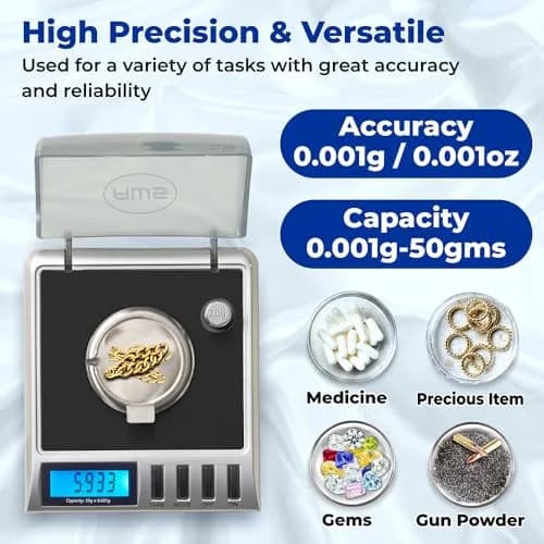 AMERICAN WEIGH SCALES Gemini-50 Milligram Scale 50g | 0.001g Precision for Jewelry & Lab Use thumbnail 2