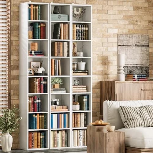 IRONCK Bookshelves and Bookcases Floor Standing 8 Tiers Display Storage Shelves 71 in Tall Bookcase Easy to Match for Living Room, Office, Study, Bedroom | 8 Open Shelves, MDF, White thumbnail 6