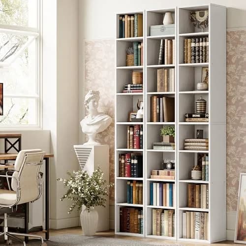 IRONCK Bookshelves and Bookcases Floor Standing 8 Tiers Display Storage Shelves 71 in Tall Bookcase Easy to Match for Living Room, Office, Study, Bedroom | 8 Open Shelves, MDF, White thumbnail 7