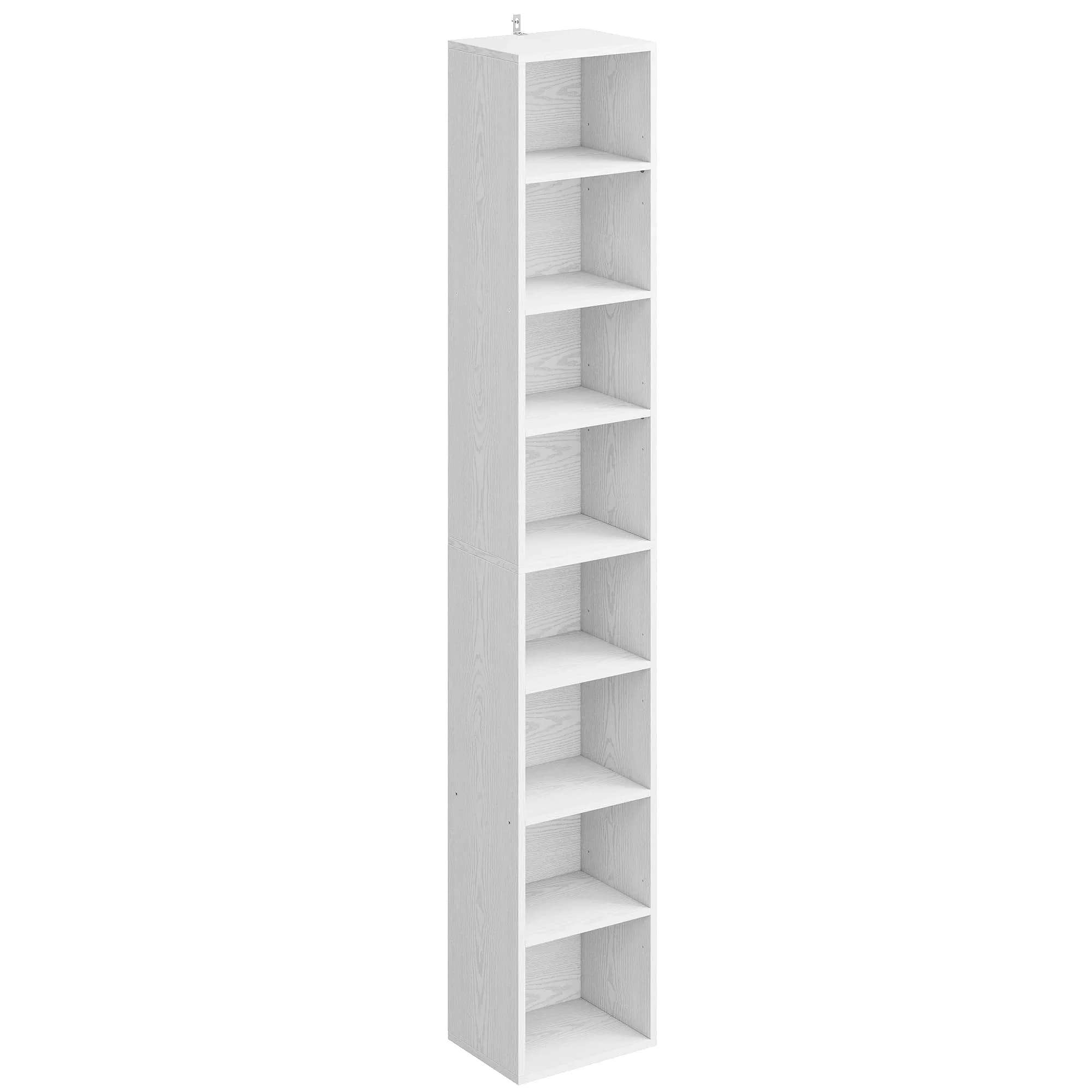 IRONCK Bookshelves and Bookcases Floor Standing 8 Tiers Display Storage Shelves 71 in Tall Bookcase Easy to Match for Living Room, Office, Study, Bedroom | 8 Open Shelves, MDF, White