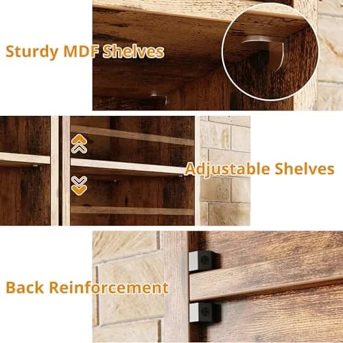 IRONCK Bookshelves and Bookcases Floor Standing 8 Tiers Tall Narrow Bookshelf 71 in Tall | Stylish & Durable MDF Storage thumbnail 4