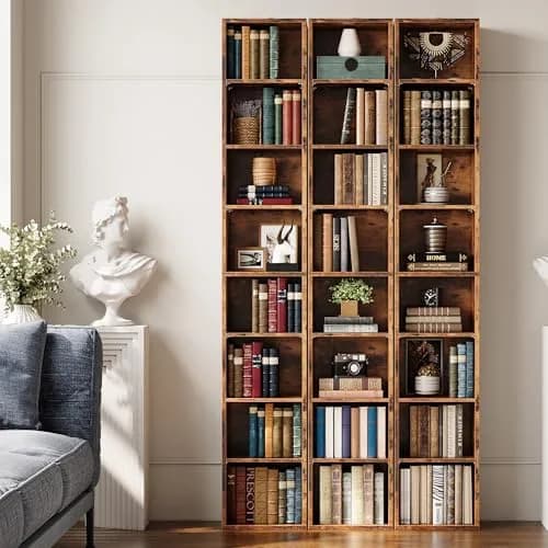 IRONCK Bookshelves and Bookcases Floor Standing 8 Tiers Tall Narrow Bookshelf 71 in Tall | Stylish & Durable MDF Storage thumbnail 8